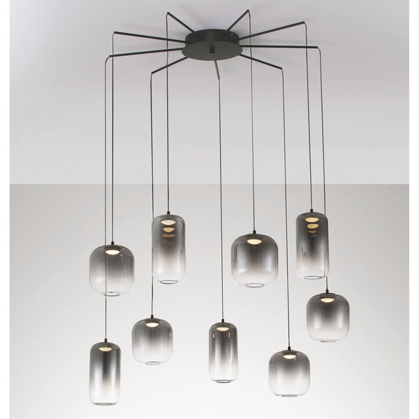 Wisząca lampa ANUCO LE44615 LED 36W 3000K pająk szklana szara