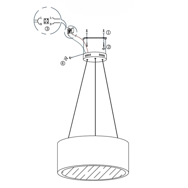 LAMPA wisząca MALAGA LP-622/1P WH Light Prestige metalowa OPRAWA zwis LED 24W 3000K okrągły biały
