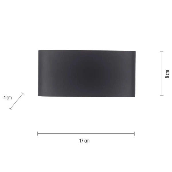 Grafitowa lampa ścienna Carlo LED 4,8W 3000K minimalistyczna
