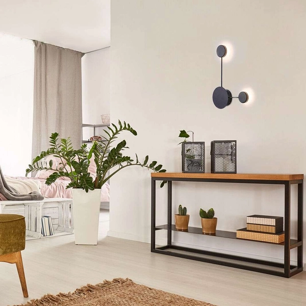 Ścienna LAMPA kinkiet AMADEO 6258 Rabalux dekoracyjna OPRAWA LED 7W 4000K molekuły chemistry furano czarna