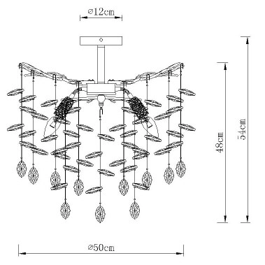 Kryształowa sufitowa lampa Queena 64138DG do salonu glamour złoty