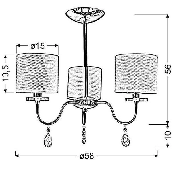 Żyrandol ESTERA 33-11664 abażurowa klasyczna kryształki chrom kremowa
