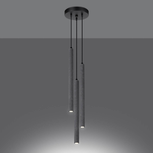 Wisząca lampa Pastelo SL.1273 tubki sople szara czarna