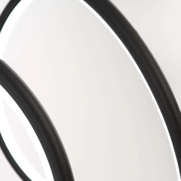 LAMPA wisząca MDECO SLIM/000018/4000/B metalowa OPRAWA listwa LED 130W 4000K zwis pierścienie rings czarne