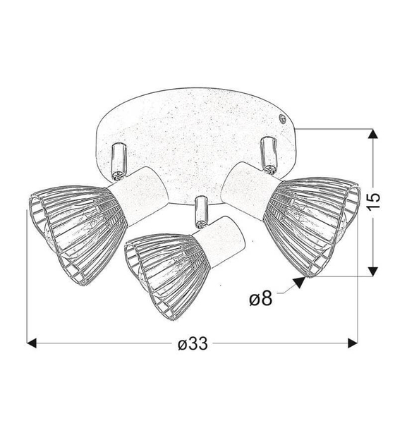 Okrągła lampa sufitowa Fly 98-61980 z reflektorkami biała