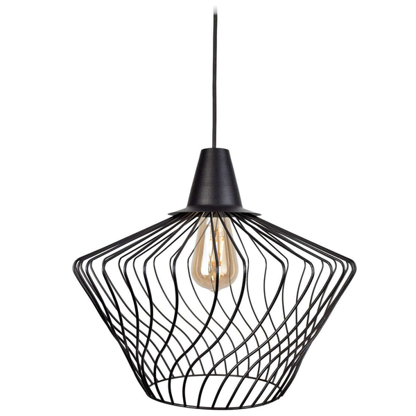 LAMPA wisząca WAVE S 8858 Nowodvorski metalowa OPRAWA industrialny ZWIS druciana klatka czarna