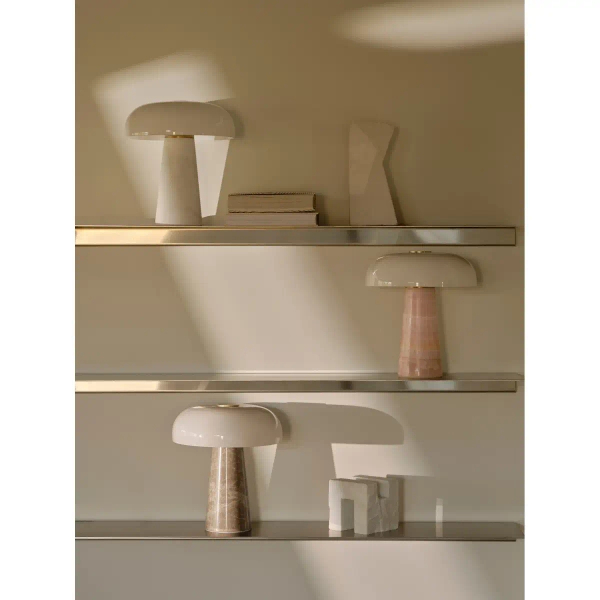 Stołowa lampka nocna Glossy 2520015009 marmurowa beżowa biała