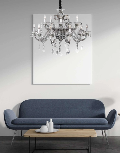 Żyrandol DUNJA 64104-15 świecznikowa z kryształkami maria teresa chrom