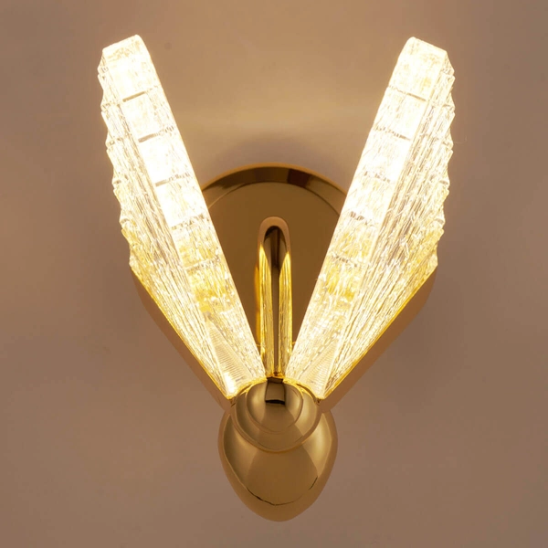 Szklana lampa ścienna Bee ST-W0612-1B LED 7W 3000K metal szkło motyl złota