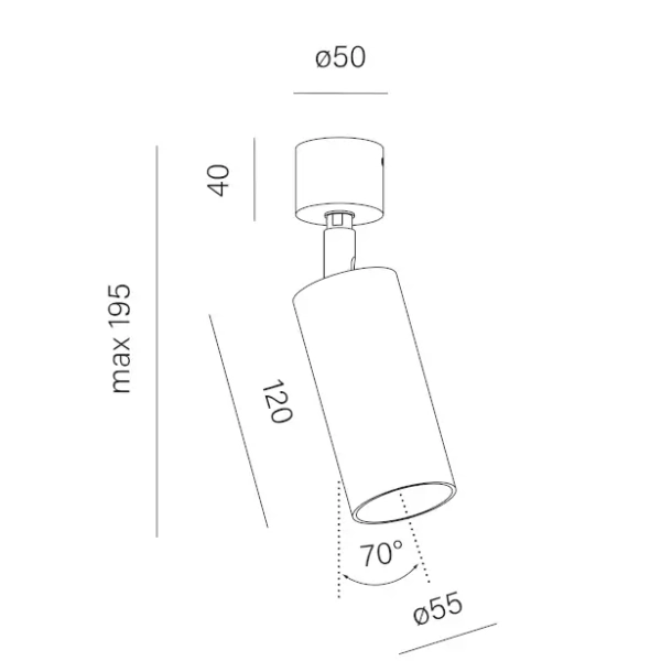 Downlight regulowany czarny PET 1xGU10 spot sufitowy do gabinetu 10045-G000-00-PH-12