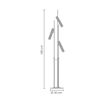 Podłogowa lampa regulowana Golden pipe ST-5718-3 Step tuby złota czarna