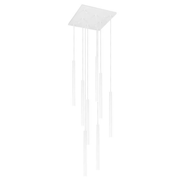 LAMPA wisząca YABU 7577 Shilo metalowa OPRAWA sople ZWIS kwadratowy tuby białe
