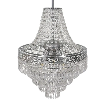 Glamour wisząca lampa Coral MLP1586 do jadalni kryształowa srebrny