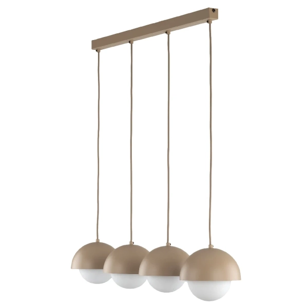 Okrągła lampa wisząca Bono Sabia 10965 do gabinetu beżowa biała