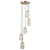 Salonowa lampa wisząca Alma PND-40668-5-HBR szklana złoty przezroczysty