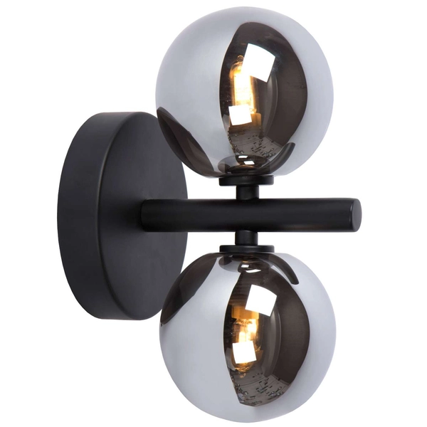 Kinkiet LAMPA ścienna TYCHO 45274/02/30 Lucide loftowa OPRAWA szklane kule przydymione szare czarne