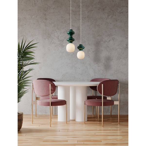 Zwisowa lampa do salonu VILROSA LE44554 z ceramiki biała ciemnozielona