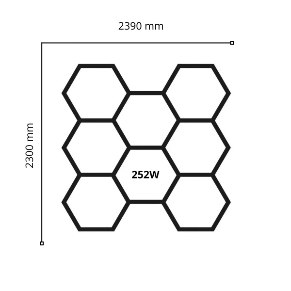 Lampa geometryczna sufitowa HEX-440-Y15-V13-PS1 LED 252W 4000K IP54 biała