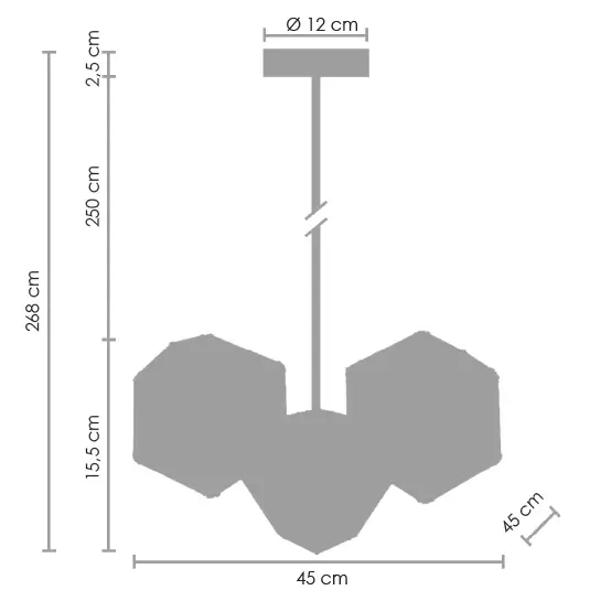 Lampa zwisowa New geometry ST-8861-3 Step modern czarna złota