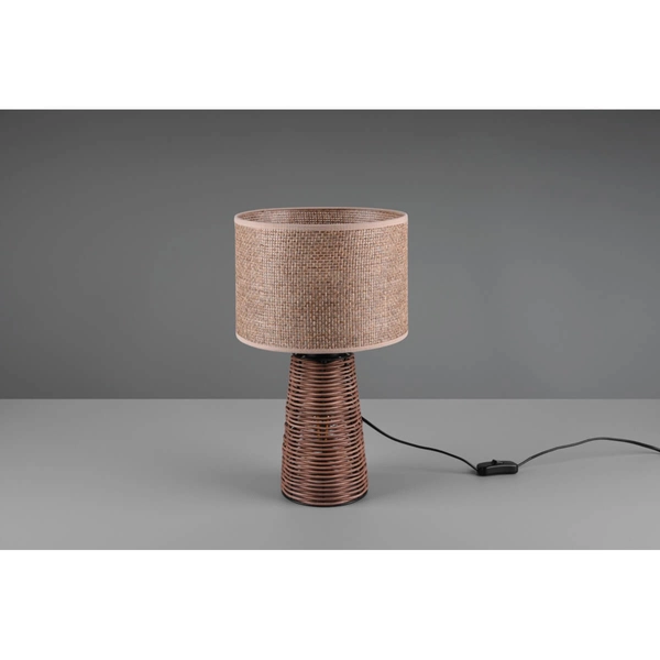 Stołowa lampka boho IGNARA DL026-50972 ratanowa brązowy beżowy
