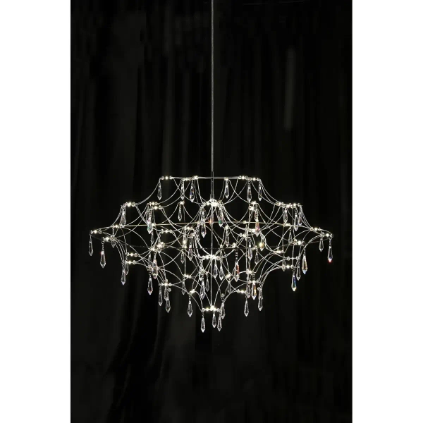 Lampa wisząca Efesos 108870 LED 25W 3000K do salonu przezroczysta stalowa