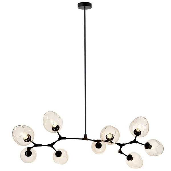 Salonowa lampa wisząca Modern orchid ST-1232-9 BLACK TRANSPARENT Step molekuły czarna
