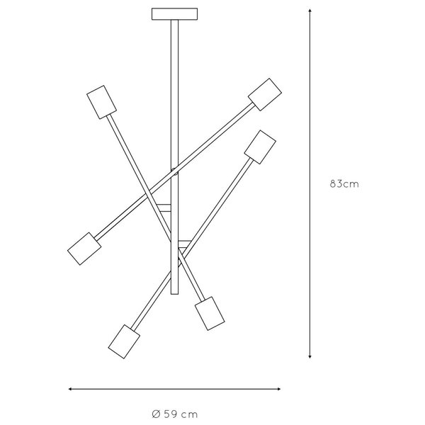 Industrialna LAMPA sufitowa LESTER 21119/06/30 Lucide metalowa OPRAWA loftowa molecular czarna