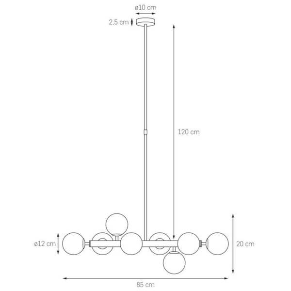 Wisząca LAMPA modernistyczna CUMULUS 10754805 Kaspa szklana OPRAWA kule ZWIS balls molekuły złote białe