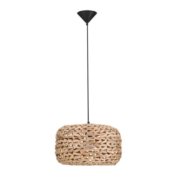 Owalna wisząca lampa NAVANTA LE45376 pleciona brązowa