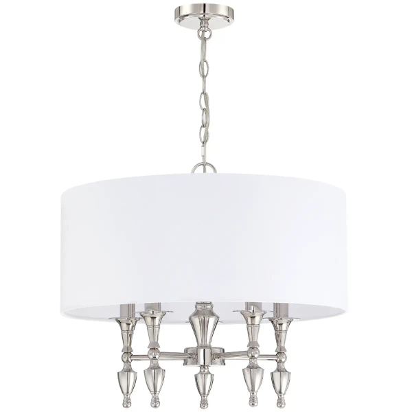 Materiałowa lampa Austin P05173NI-WH Cosmolight wisząca nikiel biały