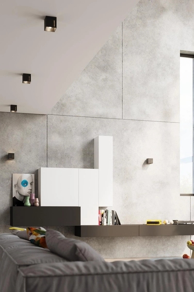 Kinkiet LAMPA ścienna SL.0397 metalowa OPRAWA kostka kwadratowa cube czarna