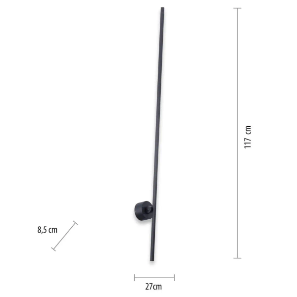 Ścienna lampa metalowa Inigo LED 11W 3000K kinkiet listwa czarna