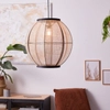 Wisząca lampa boho Tanah 99484/76 kulista drewno beż czarny