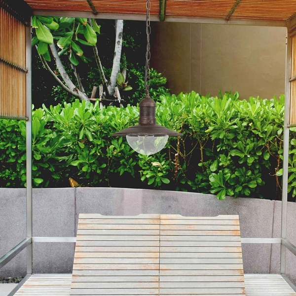 Zewnętrzna LAMPA wisząca OSLO 8737 Rabalux loftowa OPRAWA tarasowy ZWIS na łańcuchu industrialny IP44 antyczne złoto