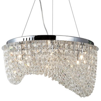 Sypialniana lampa wisząca Carmen glamour crystal chrom