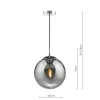 Loftowa wisząca lampa Ripple SP71-RIP8810 szklana kula chrom przydymiony