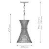 Ażurowa lampa wisząca Twyla QN-TWYLA-1P-BK tuba rattan czarny