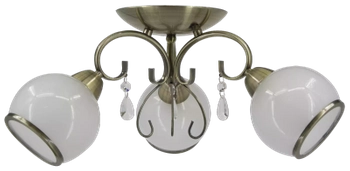 Antyczna lampa sufitowa 8875/3 21QG szklana mosiądz