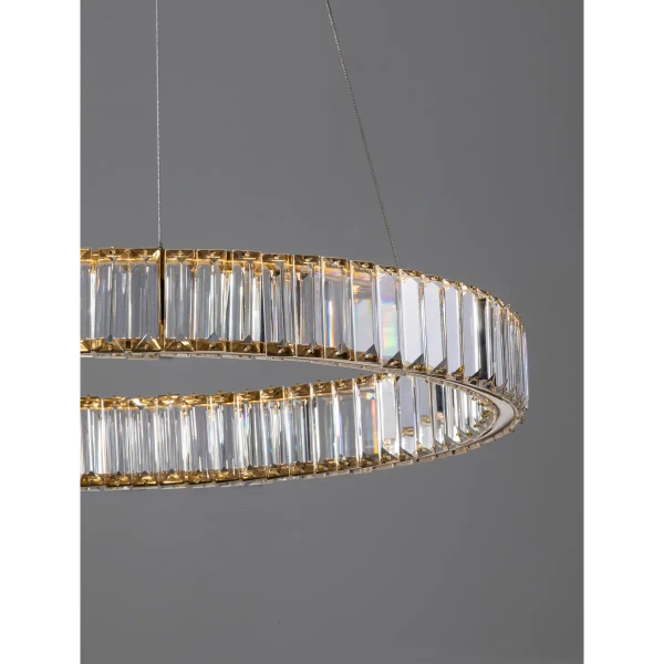 Wisząca lampa kryształowa Bauta okrągła LED 40W 3500K złota