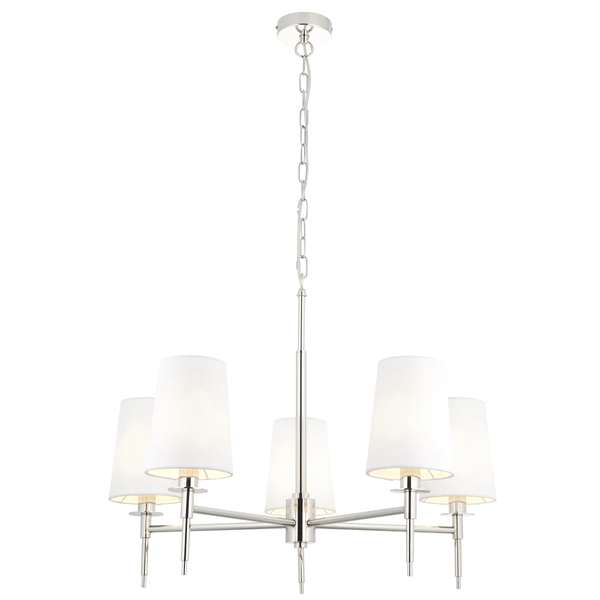 Żyrandol hampton L&-199457 Light& z abażurami białymi nikiel