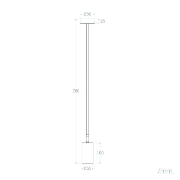 Regulowana lampa wisząca Fin ABR-SLFIN-GU10 Abruzzo metalowa tuba zloty