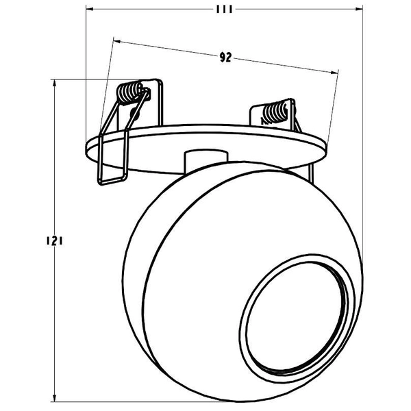 Kulista Lampa sufitowa BUELL ACGU10-153 regulowany downlight czarny