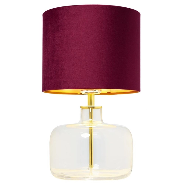 Bordowa lampka sypialniana LORA 41070111 materiałowa lampa okrągła