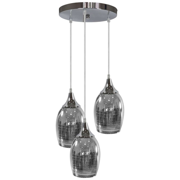 Wisząca lampa MARINA 33-60181 skandynawska szklana zwis kaskada srebrna