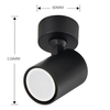 Regulowana LAMPA sufitowa SNOW LP-731/1W BK Light Prestige metalowa OPRAWA spot reflektorek tuba czarna