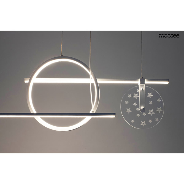 Wisząca lampa ledowa Stars MSE010100343 Moosee 46W 3000K tuby białe złote