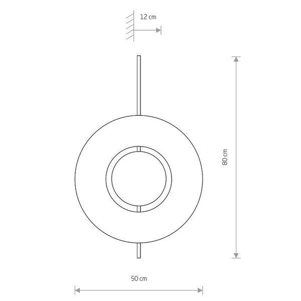 Nowoczesna lampa ścienna Sunset 7653 drewniana obręcz do jadalni