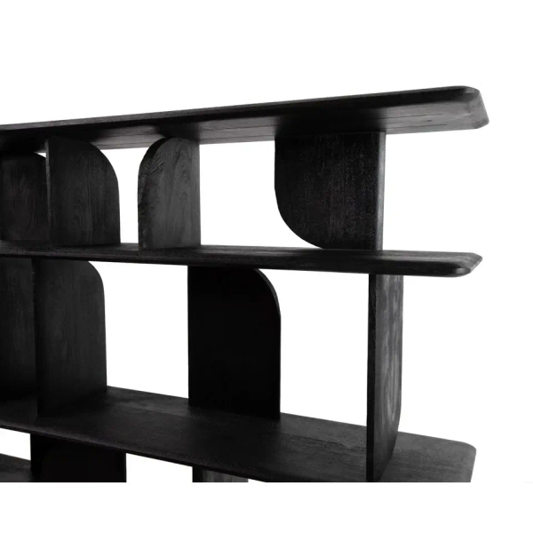 Regał NIVO MM001501100403 czarny drewniany do salonu 170cm