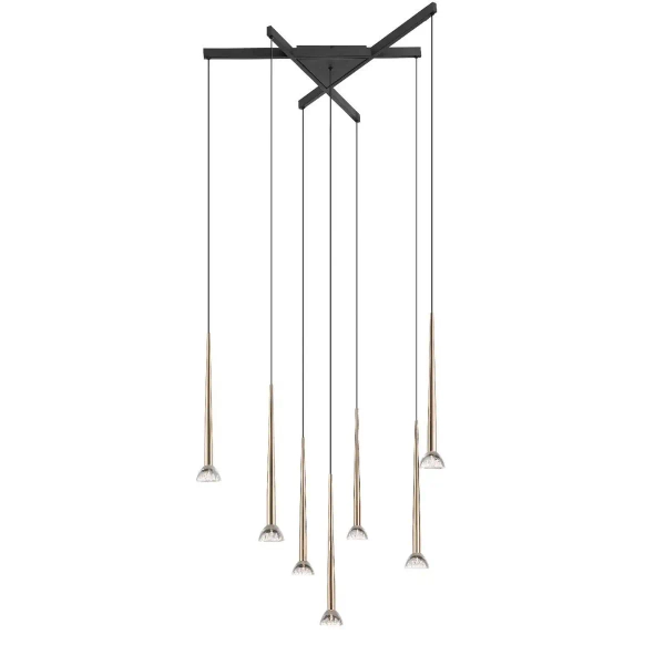 Nowoczesna zwisająca lampa BOSTON 0603-07C-SDB1 LED 1,5W czarny złoty