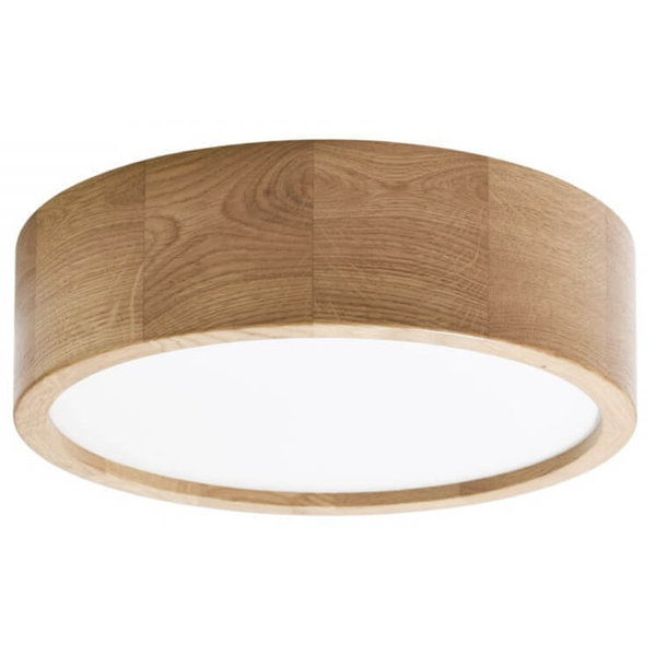 Drewniana lampa sufitowa 137623617422 okrągła do salonu
